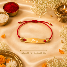 Load image into Gallery viewer, Custom Name Rakhi with Traditional Kalawa Thread | Raksha Bandhan Rakhi for Brother (2.0)
