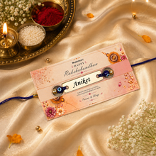 Load image into Gallery viewer, Personalized Evil Eye Rakhi with Custom Name | Raksha Bandhan Rakhi for Brother
