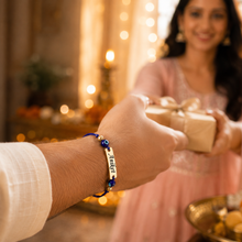 Load image into Gallery viewer, Personalized Evil Eye Rakhi with Custom Name | Raksha Bandhan Rakhi for Brother
