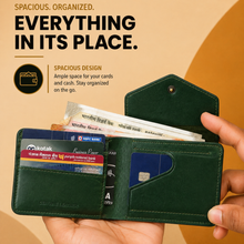 Load image into Gallery viewer, Genuine Leather Bi-Fold Wallet for Men | Multiple Card Slots | Spacious Cash Compartment | Quick Access Card Pocket | Secure Snap Button Closure

