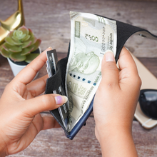 Load image into Gallery viewer, Slim Card Holder Wallet for Men &amp; Women | Pull Tab Card Wallet with Cash Pocket | Compact Front Pocket Wallet | Minimalist Card Organizer  (STYLE ID #43)
