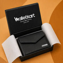 Load image into Gallery viewer, Genuine Leather Bi-Fold Wallet for Men | Multiple Card Slots | Spacious Cash Compartment | Quick Access Card Pocket | Secure Snap Button Closure
