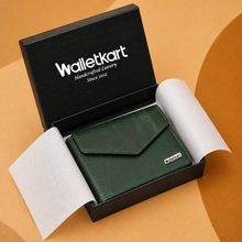 Load image into Gallery viewer, Genuine Leather Bi-Fold Wallet for Men | Multiple Card Slots | Spacious Cash Compartment | Quick Access Card Pocket | Secure Snap Button Closure
