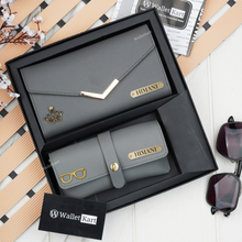 Load image into Gallery viewer, Personalised Women&#39;s Clutch &amp; Eyewear Case with Name &amp; Charm
