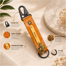Load image into Gallery viewer, Personalized Gift Combo for Women with Custom Name and Charm | Croco Texture Clutch &amp; Matching Keychain with Golden Name Plate | Premium Gift Box for Her
