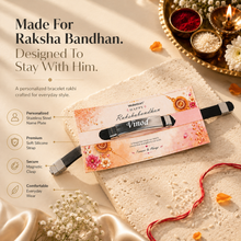 Load image into Gallery viewer, Personalized Bracelet Rakhi with Custom Name | Premium Raksha Bandhan Gift for Brother (8.0)
