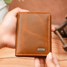 Load image into Gallery viewer, RAVELLO Premium Genuine Leather RFID Blocking Tri-Fold Men's Wallet – 7 Card Slots, 2 ID Windows, Magnetic Closure (STYLE ID #47)
