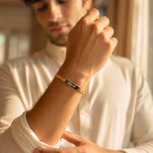 Load image into Gallery viewer, A Touch of Gold: Personalized Rakhi with Name Engraving (3.0)
