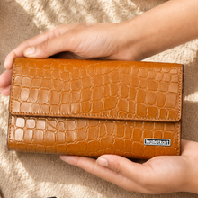 Load image into Gallery viewer, Textured Pattern Clutch for Women | 8 Card Slots | ID Window | Zipper Pocket | Spacious Cash Compartments | Secure Snap Closure STYLE ID#55
