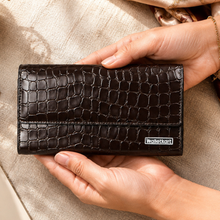 Load image into Gallery viewer, Textured Pattern Clutch for Women | 8 Card Slots | ID Window | Zipper Pocket | Spacious Cash Compartments | Secure Snap Closure STYLE ID#55
