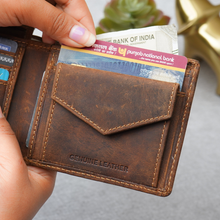 Load image into Gallery viewer, Hunter Genuine Leather RFID Protected Bifold Wallet for Men | 8 Card Slots, Flip ID Window &amp; Coin Pocket (STYLE ID #24)
