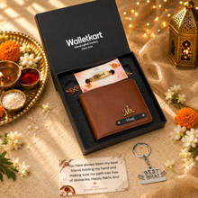 Load image into Gallery viewer, Name It with Love – Personalized Wallet, Keychain &amp; Rakhi Combo for Brother

