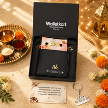 Load image into Gallery viewer, Name It with Love – Personalized Wallet, Keychain &amp; Rakhi Combo for Brother
