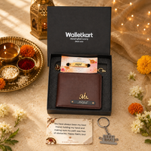 Load image into Gallery viewer, Name It with Love – Personalized Wallet, Keychain &amp; Rakhi Combo for Brother
