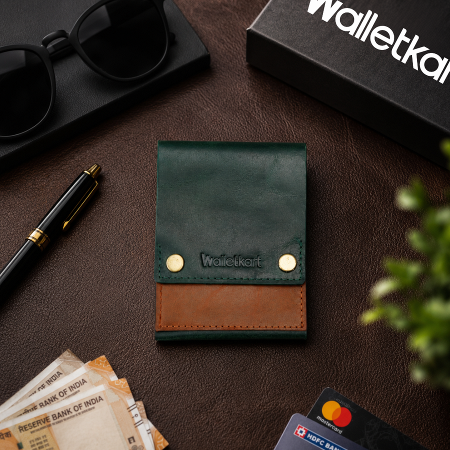 Premium Genuine Leather Slim Card Holder Wallet for Men | Compact Cash & Card Organizer (Style ID #41)