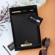 Load image into Gallery viewer, Personalized Diary with Golden Flake Pen Combo Gift Set for Corporates
