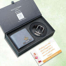 Load image into Gallery viewer, Personalised Leather Wallet &amp; Belt Combo for Men with Name Engraving | Perfect Birthday Gift for Him
