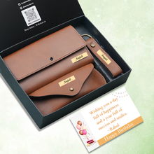 Load image into Gallery viewer, Customized Birthday Gift Set for Women | Personalized Clutch, Keychain &amp; Eyewear Case Combo | Premium Gift for Her
