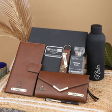 Load image into Gallery viewer, Custom Leather Love: Clutch Travel Wallet Pen keychain Perfume and H2GO Bottle

