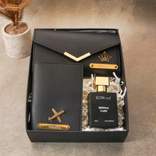 Load image into Gallery viewer, Luxury Custom 3-in-1 Leather Gift Set for Women | Thoughtful Anniversary Gift for Wife
