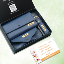 Load image into Gallery viewer, Customized Birthday Gift Set for Women | Personalized Clutch, Keychain &amp; Eyewear Case Combo | Premium Gift for Her
