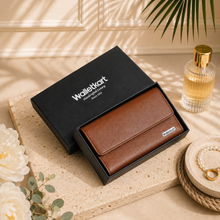 Load image into Gallery viewer, Women’s Long Clutch Wallet | 8 Card Slots, ID Window, Mobile Pocket, Zipper Pocket &amp; Spacious Cash Compartments | Textured Ladies Purse with Secure Snap Closure STYLE ID#54
