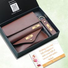 Load image into Gallery viewer, Personalised Birthday Gift Set for Women | Premium Clutch, Keychain &amp; Eyewear Case Combo | Premium Gift for Her
