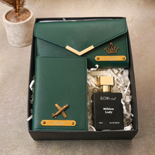 Load image into Gallery viewer, Luxury Custom 3-in-1 Leather Gift Set for Women | Thoughtful Anniversary Gift for Wife
