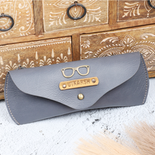 Load image into Gallery viewer, Personalized Leather Name Eyewear Case | Customised Gift for Men/Women
