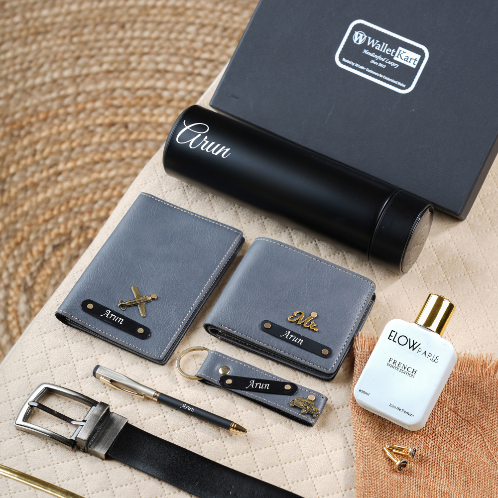 FortPeat Dreamworld 彼岸 BOX Personalized 7-in-1 Leather Gift Set for Men | Wallet, Passport