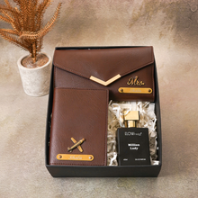 Load image into Gallery viewer, Luxury Custom 3-in-1 Leather Gift Set for Women | Thoughtful Anniversary Gift for Wife
