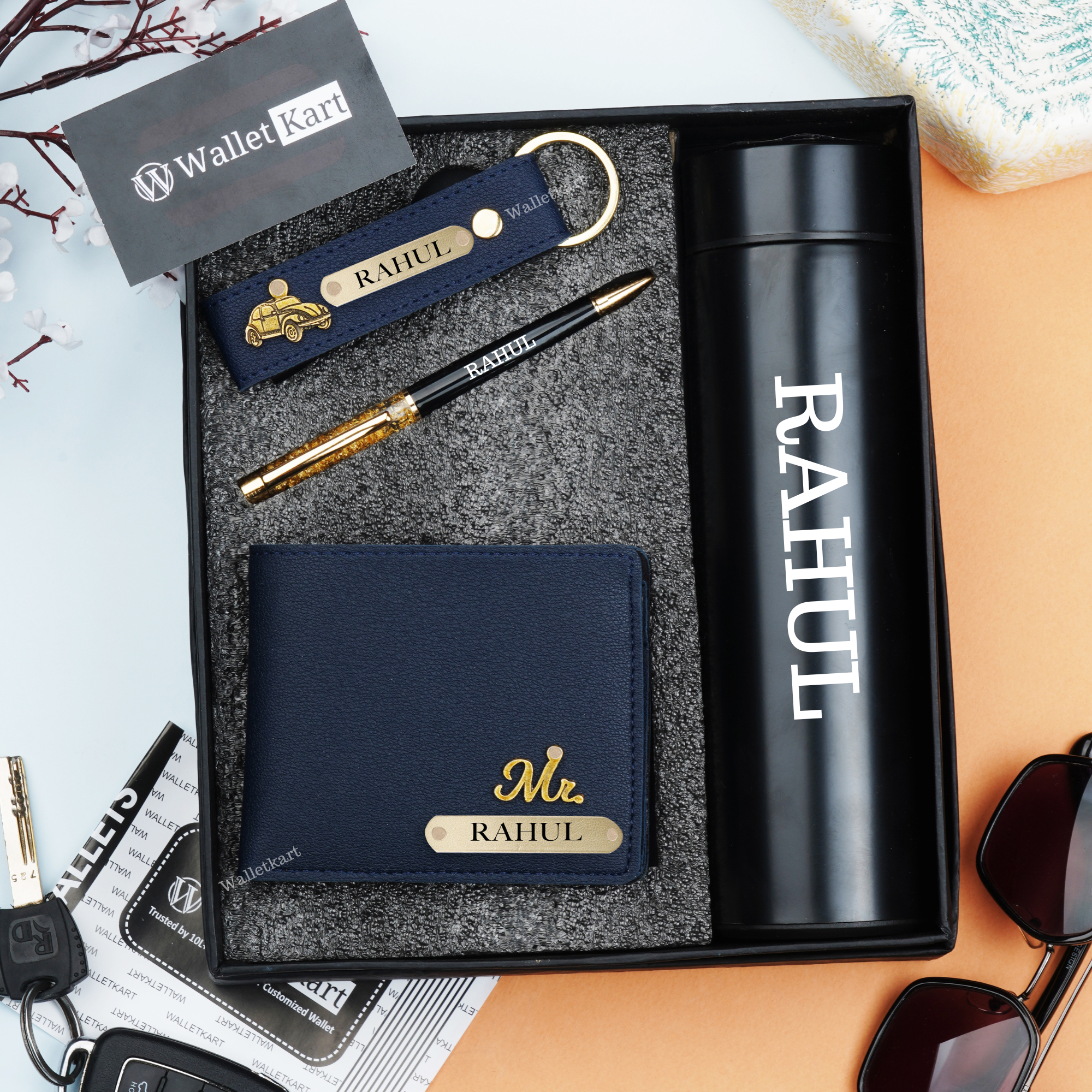 Name hotsell Printed Wallet Keychain