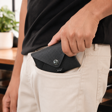 Load image into Gallery viewer, Personalised Mini Wallet for Men &amp; Women with Custom Name | Compact Cash, Coin &amp; Card Holder | Vegan Leather Pocket Wallet with Snap Closure
