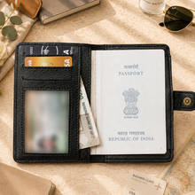 Load image into Gallery viewer, Passport Holder for Men &amp; Women | Travel Wallet with Card Slots, ID Window &amp; Cash Pocket | Secure Snap Closure | Passport Cover for Travel &amp; Documents STYLE ID#57
