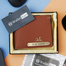 Load image into Gallery viewer, Personalized Men&#39;s Wallet with Name &amp; Charm
