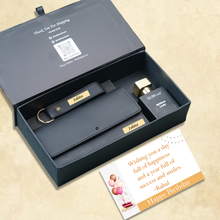 Load image into Gallery viewer, Personalized Birthday Gift Set for Women | Clutch, Keychain &amp; Perfume Combo | Customized Premium Gift for Her
