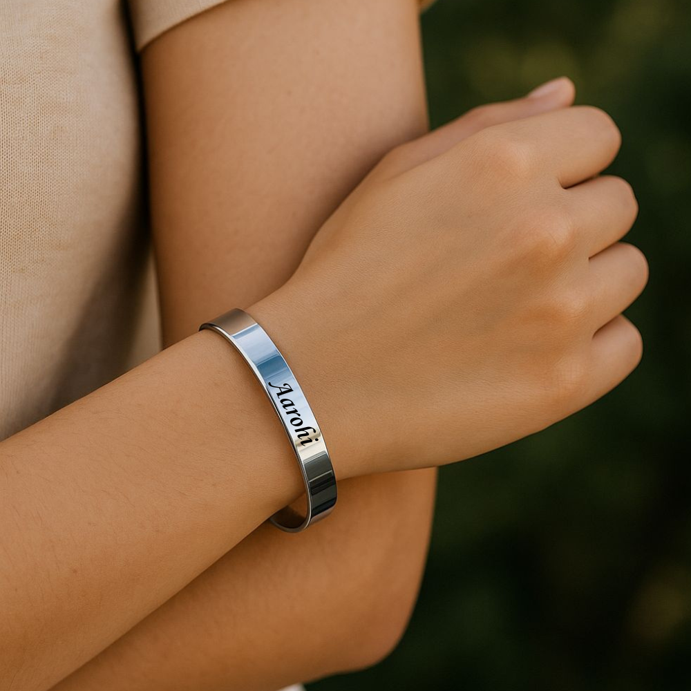 Customized Name Bracelet For Man & Women (Silver Colour)