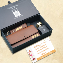 Load image into Gallery viewer, Personalized Birthday Gift Set for Women | Clutch, Keychain &amp; Perfume Combo | Customized Premium Gift for Her
