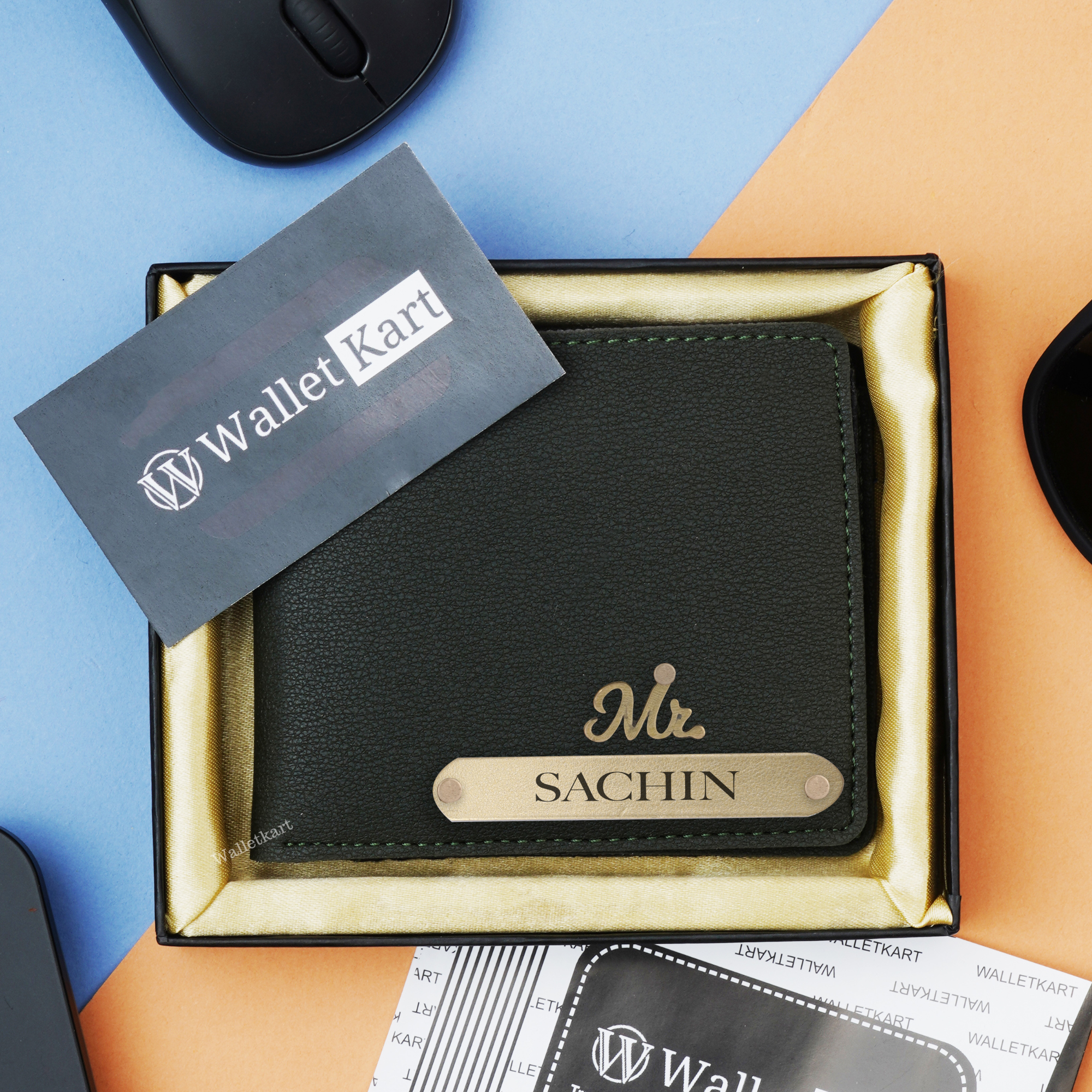 Customised Men's Wallet with Name & Charm for Boyfriend, Husband, Fath ...