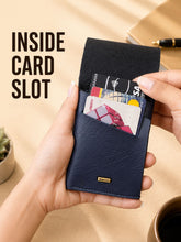 Load image into Gallery viewer, Slim Vegan Leather Pull-Tab Card Holder Wallet for Men &amp; Women | 8 Card Capacity (5 Quick-Access Pull-Tab Slots + 3 Inner Card Slots), Cash Pocket, Button Closure(STYLE ID #43)

