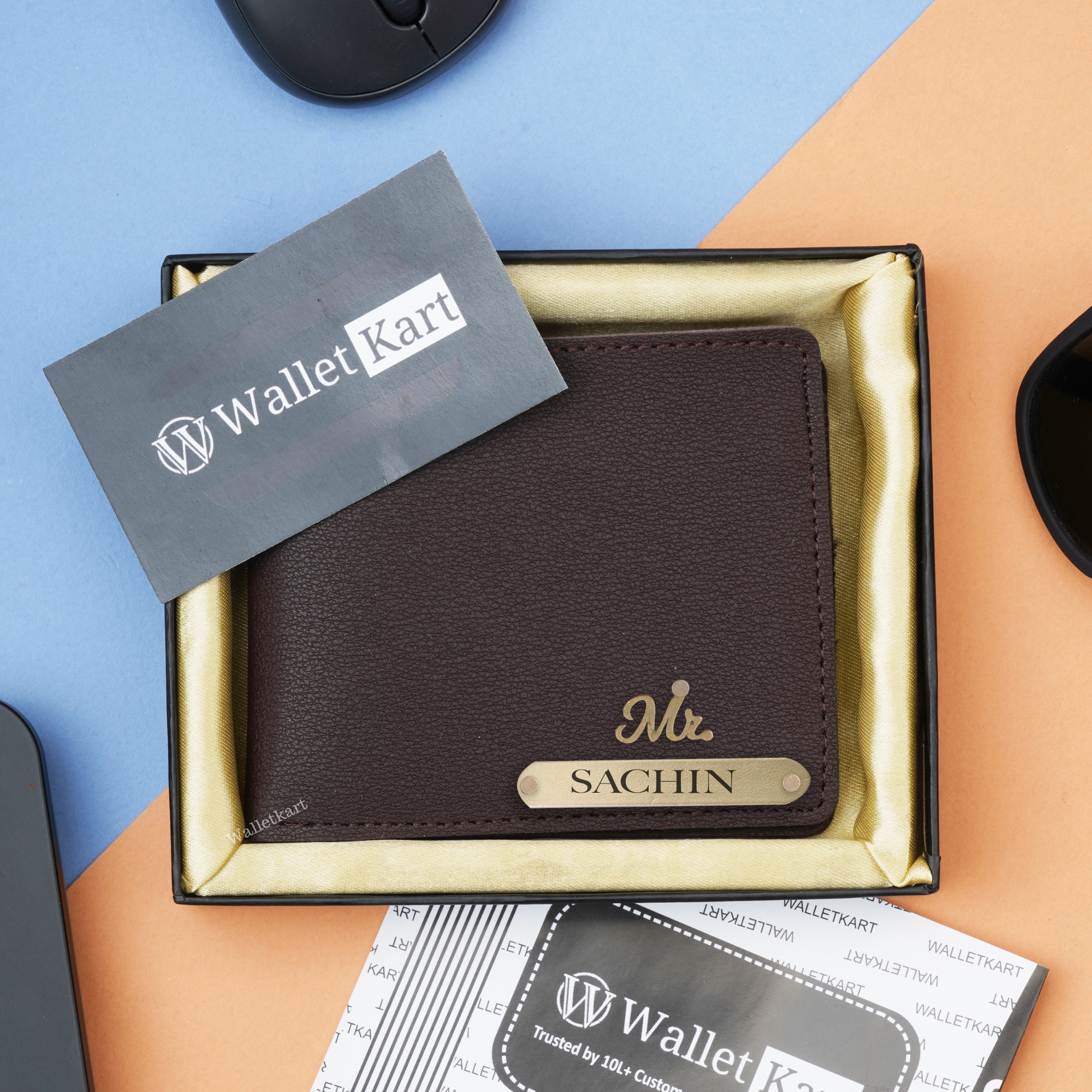 Customised Men's Wallet with Name & Charm for Boyfriend, Husband, Fath ...
