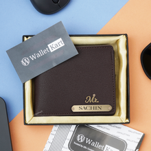 Load image into Gallery viewer, Personalized Men&#39;s Wallet with Name &amp; Charm
