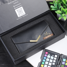 Load image into Gallery viewer, Customized Leather Women&#39;s Clutch with Name and Charm
