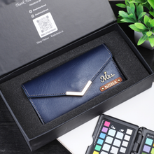 Load image into Gallery viewer, Customized Leather Women&#39;s Clutch with Name and Charm
