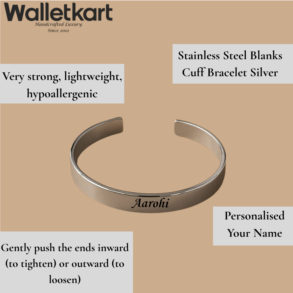 Customized Name Bracelet For Man & Women (Silver Colour)