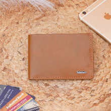 Load image into Gallery viewer, Oil Crunch Men's Genuine Leather Bi-Fold Wallet – 4 Card Slots, 1 Cash Compartment, Ultra-Slim Wallet (STYLE ID #29)
