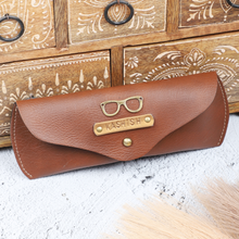 Load image into Gallery viewer, Personalized Leather Name Eyewear Case | Customised Gift for Men/Women
