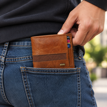 Load image into Gallery viewer, Genuine Leather RFID Bi-Fold Wallet Men – 8 Card Slots + 3 Front Quick-Access + 1 ID + 2 Cash Compartments, Ultra-Slim Wallet(STYLE ID #32)
