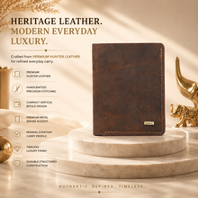 Load image into Gallery viewer, Hunter Leather Vertical Wallet for Men | Genuine Leather Tall Bifold Wallet with Multiple Card Slots &amp; Cash Compartment

