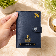 Load image into Gallery viewer, Personalized Passport Holder for Men &amp; Women with Custom Name &amp; Charm | Travel Wallet with Card Slots, ID Window &amp; Cash Pocket | Secure Snap Closure | Passport Cover
